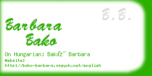 barbara bako business card