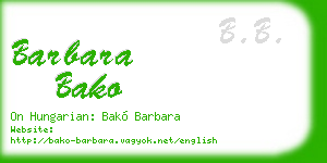 barbara bako business card